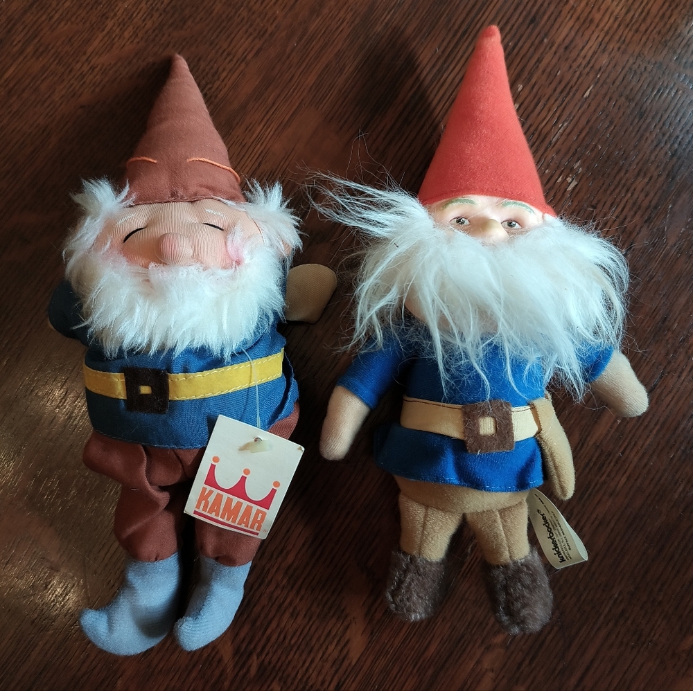 Vintage Japanese Kamar Company Gnome Rubber & Plush Dolls - New Conditio w/Tags!